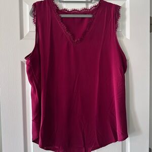 Women's Sleeveless Burgundy/Red Top